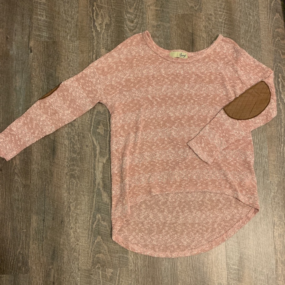 Pink elbow pad sweater
